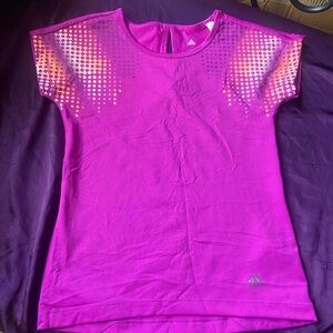Adidas Pink and Orange Graphic Tee